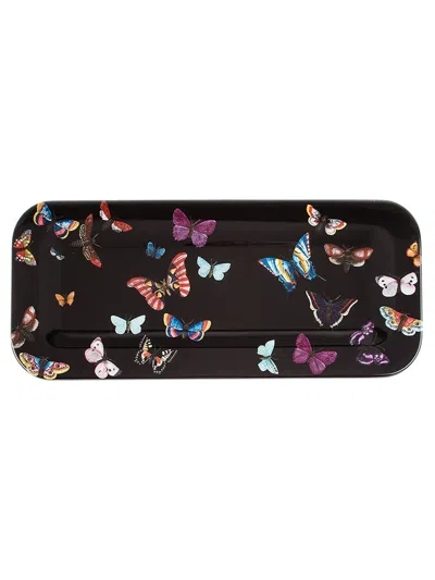 Fornasetti Tablett Mit Schmetterlings-print In Black