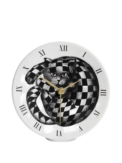 Fornasetti Cat-print Clock In Black