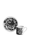 Fornasetti Cat-print Coffee Cup Set In Black