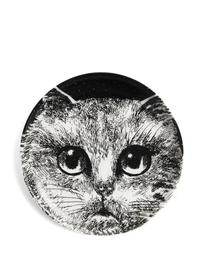Fornasetti Cat-print Decorative Plate In Multi