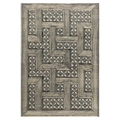 Pre-owned Fornasetti Cc-tapis -  Collection - Musciarabia Black And White Handmade Rug