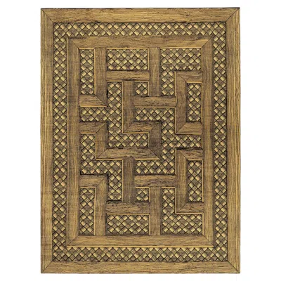 Pre-owned Fornasetti Cc-tapis - Collection- Musciarabia Large Handmade Rug In Gold Finish In Brown