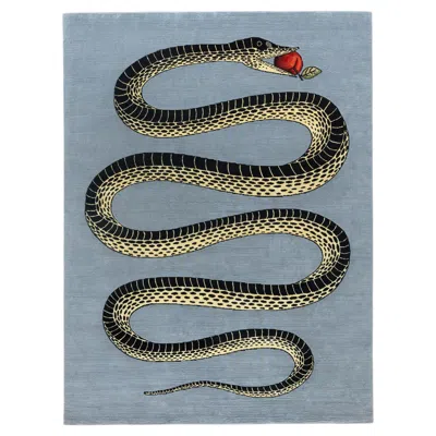 Pre-owned Fornasetti Cc-tapis -  Collection - Peccato Originale Handmade Rug In Ice Finish In Gray