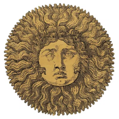 Pre-owned Fornasetti Cc-tapis - Collection- Re Sole Handmade Rug In Gold Finish In Brown