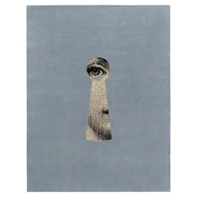 Pre-owned Fornasetti Cc-tapis -  Collection - Serratura Handmade Rug In Ice Finish In Gray