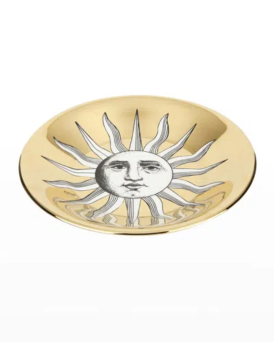 Fornasetti Centerpiece Sole Gold In Black