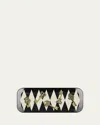 Fornasetti Chiavi Gold And Rombi Tray - 25x60 Cm In Black/white