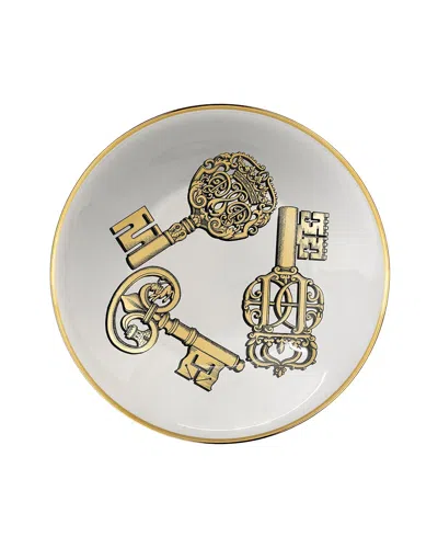 Fornasetti Chiavi Gold Centerpiece In White/gold
