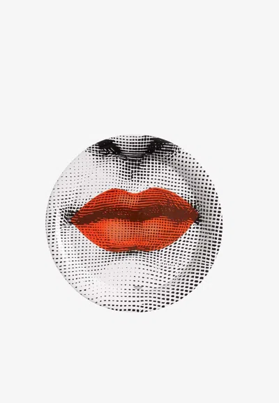 Fornasetti Circular Bocca Tray In White