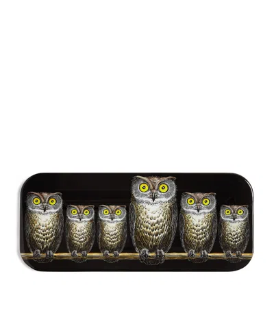 Fornasetti Civette Tray In Black