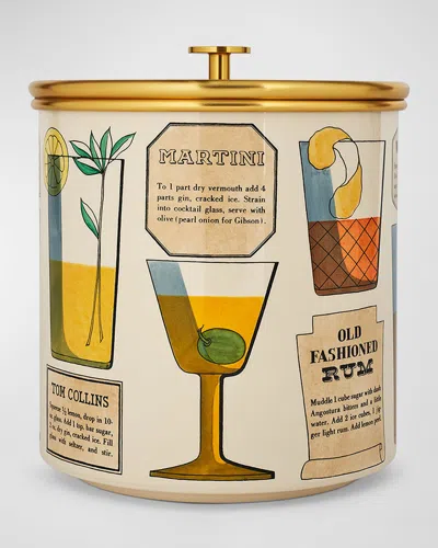 Fornasetti Cocktail Recipes Ice Bucket In Gold