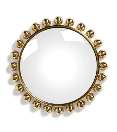Fornasetti Collier Convex Mirror In Gold