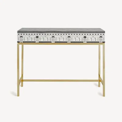 Fornasetti Console With Drawer Architettura In Grey