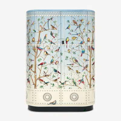 Fornasetti Curved Cabinet Uccelli In Blue