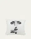 Fornasetti Cushion Chiave Face In Key In Multi