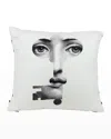 Fornasetti Cushion Chiave Face In Key In Multi