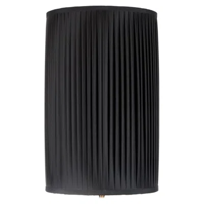 Pre-owned Fornasetti Cylindrical Handmade Black Pleated Silk Lampshade