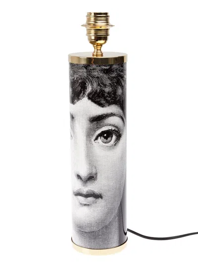 Fornasetti Cylindrical Lamp Base Viso Black/white