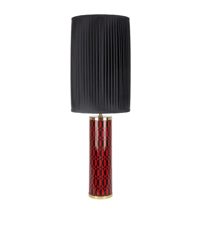 Fornasetti Cylindrical Pleated Lampshade In Black