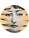 Fornasetti Diamond Portrait Plate In Black