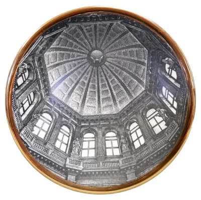 Pre-owned Fornasetti Dome Plate, Cupola Galleria Di Milano Number 7 In Series In Black