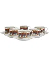 Fornasetti Don Giovani 6 Cup Set In Multicolour
