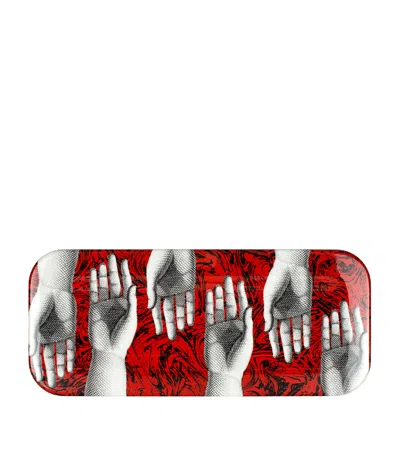 Fornasetti Don Giovanni Rectangular Tray In Red