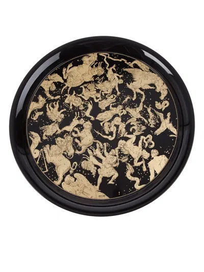 Fornasetti 'emisfero' Tray In Schwarz