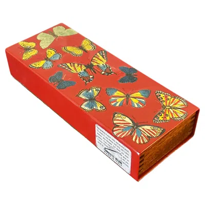 Pre-owned Fornasetti Enamel Metal Butterflies Box In Brown