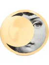 Fornasetti Face Crescent Print Plate In Gold