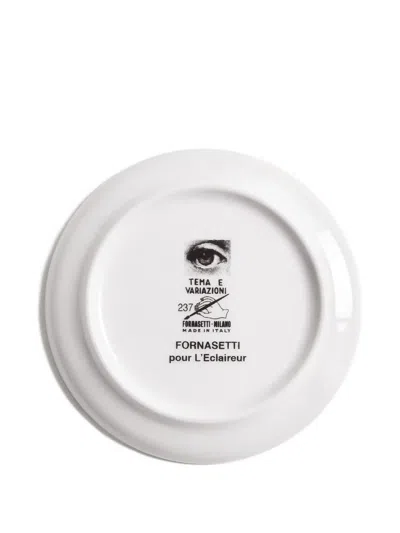 Fornasetti Face-print Plate In White