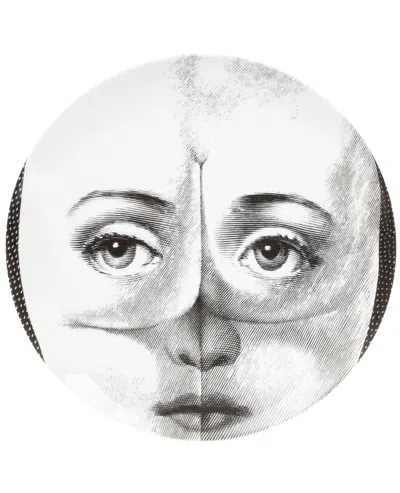 Fornasetti Face Print Plate In White