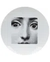 Fornasetti Face Print Plate In White