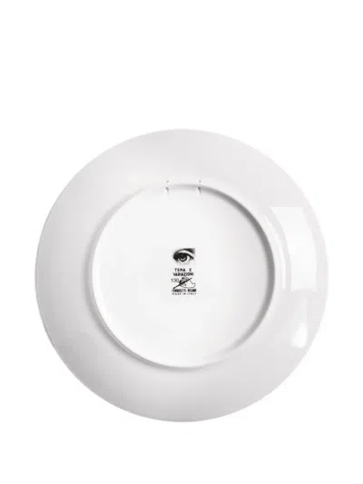 Fornasetti Face-print Plate In White