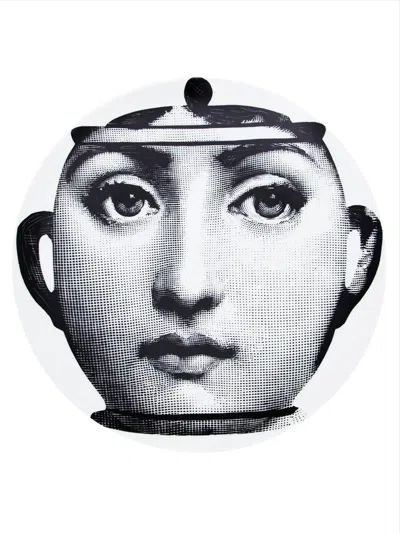 Fornasetti Face Print Plate In White