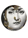 Fornasetti Face Round Plate In Black
