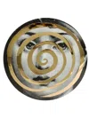 Fornasetti Face Spiral Plate In Black/white/gold