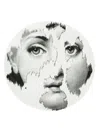 Fornasetti Faded Face Print Plate In Black