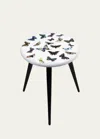 Fornasetti Farfalle Stool - 18" In White Multi