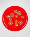 Fornasetti Fette D'arancia Tray In Color On Red