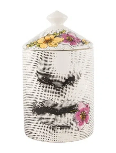 Pre-owned Fornasetti Fior Di Bacio Scented Candle In White