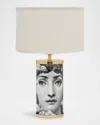 Fornasetti Fringed Cylindrical Lampshade For Small Lamps In White