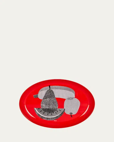 Fornasetti Frutta E Legumi Retinati Oval Tray In Multi