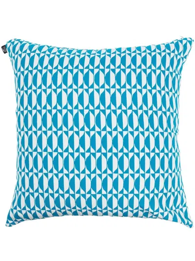 Fornasetti Geometric-print Square Cuchion In Blue
