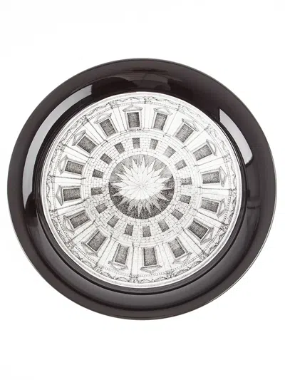 Fornasetti Geometric Print Tray In Black