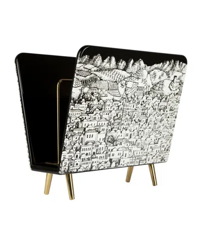 Fornasetti Gerusalemme Magazine Rack In Gray