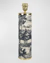 Fornasetti Giardino Settecentesco 17" Cylindrical Lamp Base In Blueivory