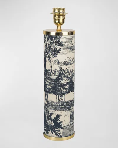 Fornasetti Giardino Settecentesco 17" Cylindrical Lamp Base In Blueivory