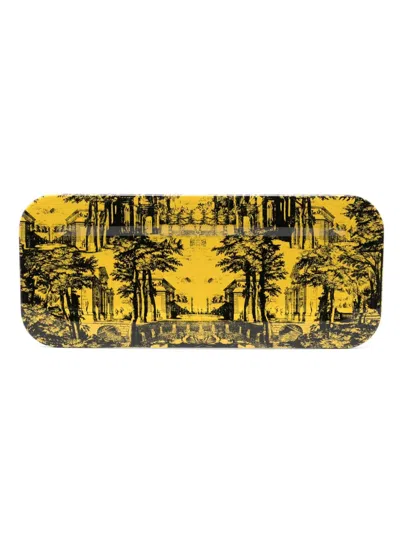 Fornasetti Giardino Settecentesco Tray (60cm X 25cm) In Black