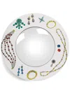 Fornasetti Gioielli Graphic-print Convex Mirror In Bia